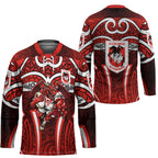 St George Illawarra Dragons Rugby Hockey Jersey Polynesian Tribal Dragon Warrior Red Pattern