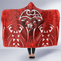 St George Illawarra Dragons Rugby Hooded Blanket Polynesian Tribal Dragon Warrior Red Pattern