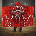 St George Illawarra Dragons Rugby Hooded Blanket Polynesian Tribal Dragon Warrior Red Pattern