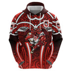 St George Illawarra Dragons Rugby Hoodie Polynesian Tribal Dragon Warrior Red Pattern