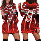 St George Illawarra Dragons Rugby Hoodie Dress Polynesian Tribal Dragon Warrior Red Pattern