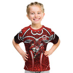 St George Illawarra Dragons Rugby Kid T Shirt Polynesian Tribal Dragon Warrior Red Pattern