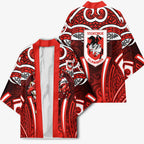 St George Illawarra Dragons Rugby Kimono Polynesian Tribal Dragon Warrior Red Pattern