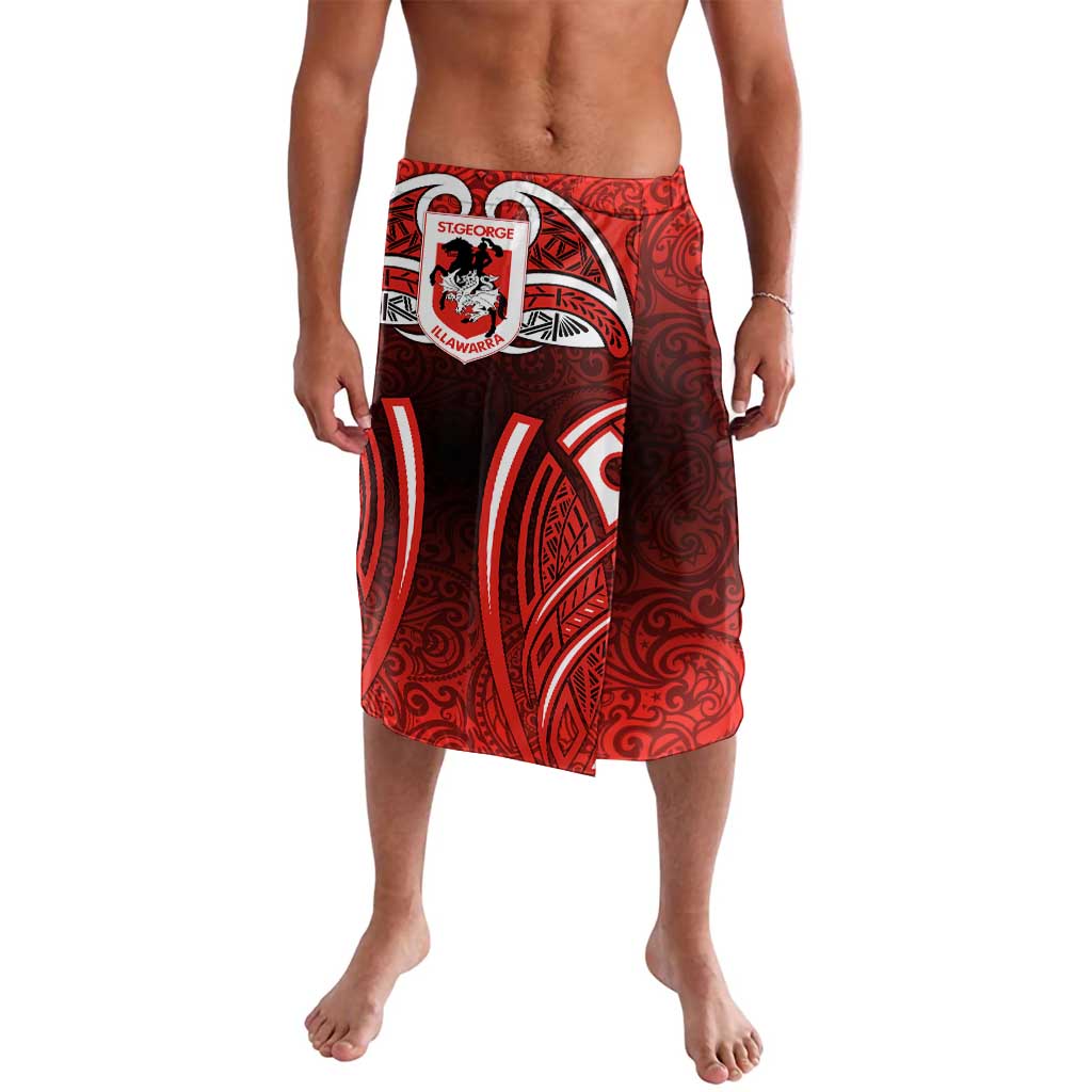 St George Illawarra Dragons Rugby Lavalava Polynesian Tribal Dragon Warrior Red Pattern