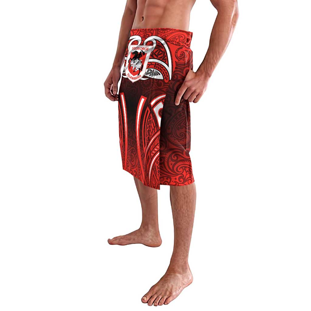 St George Illawarra Dragons Rugby Lavalava Polynesian Tribal Dragon Warrior Red Pattern