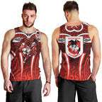 St George Illawarra Dragons Rugby Men Tank Top Polynesian Tribal Dragon Warrior Red Pattern