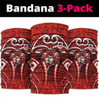 St George Illawarra Dragons Rugby Neck Gaiter Polynesian Tribal Dragon Warrior Red Pattern