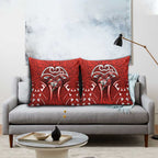 St George Illawarra Dragons Rugby Pillow Cover Polynesian Tribal Dragon Warrior Red Pattern