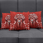 St George Illawarra Dragons Rugby Pillow Cover Polynesian Tribal Dragon Warrior Red Pattern
