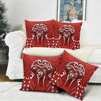 St George Illawarra Dragons Rugby Pillow Cover Polynesian Tribal Dragon Warrior Red Pattern