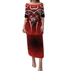St George Illawarra Dragons Rugby Puletasi Polynesian Tribal Dragon Warrior Red Pattern