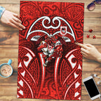 St George Illawarra Dragons Rugby Puzzle Polynesian Tribal Dragon Warrior Red Pattern