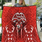 St George Illawarra Dragons Rugby Quilt Polynesian Tribal Dragon Warrior Red Pattern