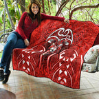 St George Illawarra Dragons Rugby Quilt Polynesian Tribal Dragon Warrior Red Pattern