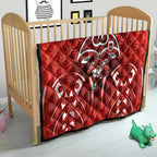 St George Illawarra Dragons Rugby Quilt Polynesian Tribal Dragon Warrior Red Pattern