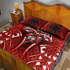 St George Illawarra Dragons Rugby Quilt Bed Set Polynesian Tribal Dragon Warrior Red Pattern