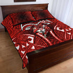 St George Illawarra Dragons Rugby Quilt Bed Set Polynesian Tribal Dragon Warrior Red Pattern