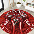 St George Illawarra Dragons Rugby Round Carpet Polynesian Tribal Dragon Warrior Red Pattern