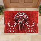 St George Illawarra Dragons Rugby Rubber Doormat Polynesian Tribal Dragon Warrior Red Pattern