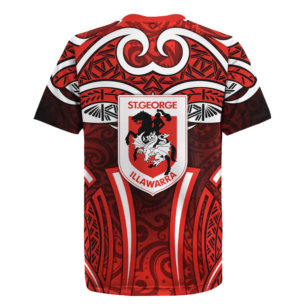 St George Illawarra Dragons Rugby Rugby Jersey Polynesian Tribal Dragon Warrior Red Pattern
