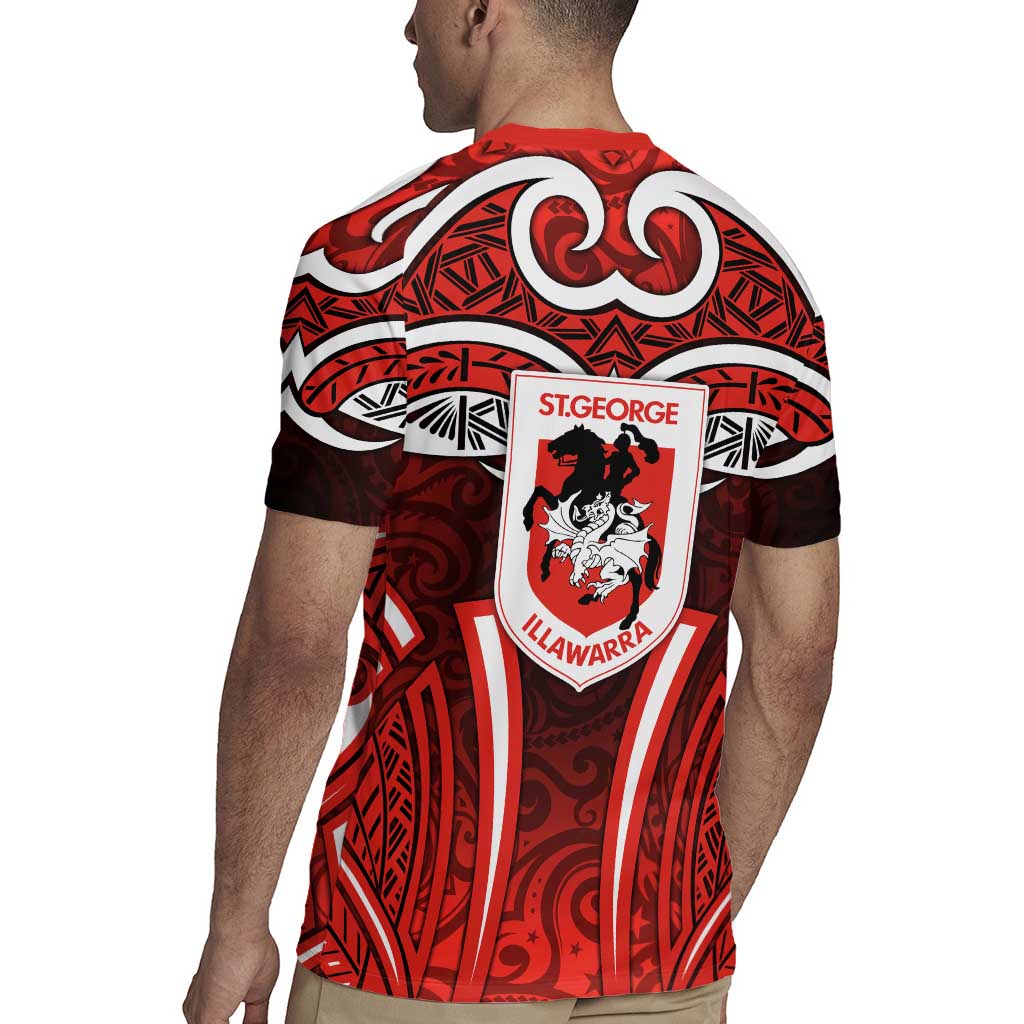 St George Illawarra Dragons Rugby Rugby Jersey Polynesian Tribal Dragon Warrior Red Pattern