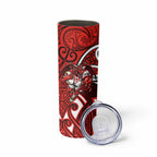 St George Illawarra Dragons Rugby Skinny Tumbler Polynesian Tribal Dragon Warrior Red Pattern