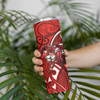 St George Illawarra Dragons Rugby Skinny Tumbler Polynesian Tribal Dragon Warrior Red Pattern