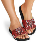 St George Illawarra Dragons Rugby Slide Sandals Polynesian Tribal Dragon Warrior Red Pattern