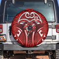 St George Illawarra Dragons Rugby Spare Tire Cover Polynesian Tribal Dragon Warrior Red Pattern