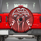 St George Illawarra Dragons Rugby Spare Tire Cover Polynesian Tribal Dragon Warrior Red Pattern