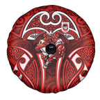 St George Illawarra Dragons Rugby Spare Tire Cover Polynesian Tribal Dragon Warrior Red Pattern
