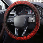 St George Illawarra Dragons Rugby Steering Wheel Cover Polynesian Tribal Dragon Warrior Red Pattern