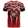 St George Illawarra Dragons Rugby T Shirt Polynesian Tribal Dragon Warrior Red Pattern