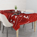 St George Illawarra Dragons Rugby Tablecloth Polynesian Tribal Dragon Warrior Red Pattern