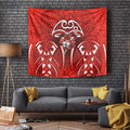 St George Illawarra Dragons Rugby Tapestry Polynesian Tribal Dragon Warrior Red Pattern