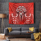 St George Illawarra Dragons Rugby Tapestry Polynesian Tribal Dragon Warrior Red Pattern