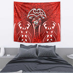 St George Illawarra Dragons Rugby Tapestry Polynesian Tribal Dragon Warrior Red Pattern