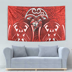 St George Illawarra Dragons Rugby Tapestry Polynesian Tribal Dragon Warrior Red Pattern