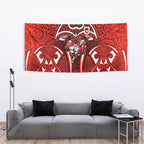 St George Illawarra Dragons Rugby Tapestry Polynesian Tribal Dragon Warrior Red Pattern