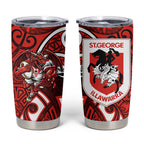 St George Illawarra Dragons Rugby Tumbler Cup Polynesian Tribal Dragon Warrior Red Pattern