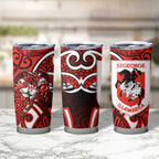 St George Illawarra Dragons Rugby Tumbler Cup Polynesian Tribal Dragon Warrior Red Pattern