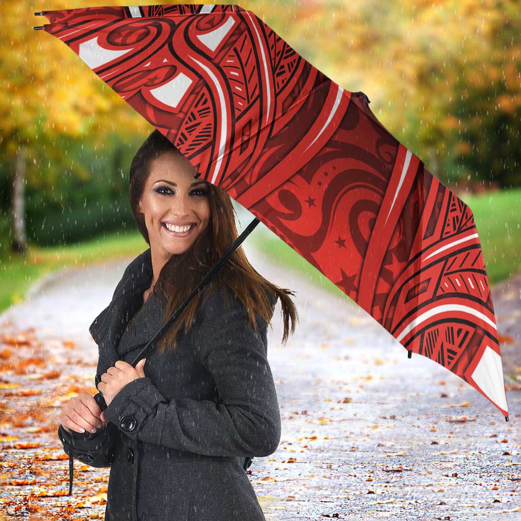 St George Illawarra Dragons Rugby Umbrella Polynesian Tribal Dragon Warrior Red Pattern
