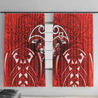 St George Illawarra Dragons Rugby Window Curtain Polynesian Tribal Dragon Warrior Red Pattern