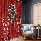 St George Illawarra Dragons Rugby Window Curtain Polynesian Tribal Dragon Warrior Red Pattern