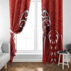 St George Illawarra Dragons Rugby Window Curtain Polynesian Tribal Dragon Warrior Red Pattern