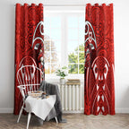 St George Illawarra Dragons Rugby Window Curtain Polynesian Tribal Dragon Warrior Red Pattern