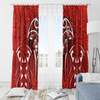 St George Illawarra Dragons Rugby Window Curtain Polynesian Tribal Dragon Warrior Red Pattern