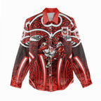 St George Illawarra Dragons Rugby Women Casual Shirt Polynesian Tribal Dragon Warrior Red Pattern