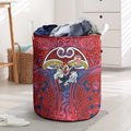 Sydney Roosters Rugby Laundry Basket Polynesian Tribal Rooster Warrior Red Blue Pattern
