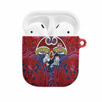 Sydney Roosters Rugby AirPods Case Polynesian Tribal Rooster Warrior Red Blue Pattern